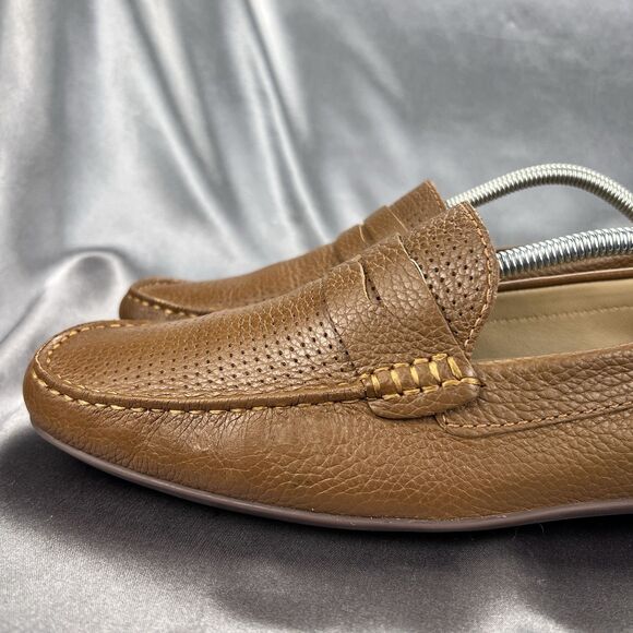 Marc Joseph NY Union Street Loafers Men's 12 Cognac Leather Brazil Driving Shoes - Picture 11 of 17